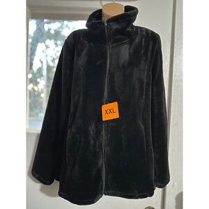 32 Degree Heat Faux Fur Black Jacket in 2X